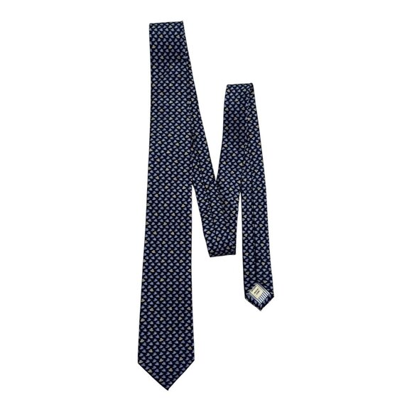 JOS. A. Bank 1905 Silk Tie – Navy Blue Fedora Hat Pattern – Classic Men's Neckti - Picture 1 of 4